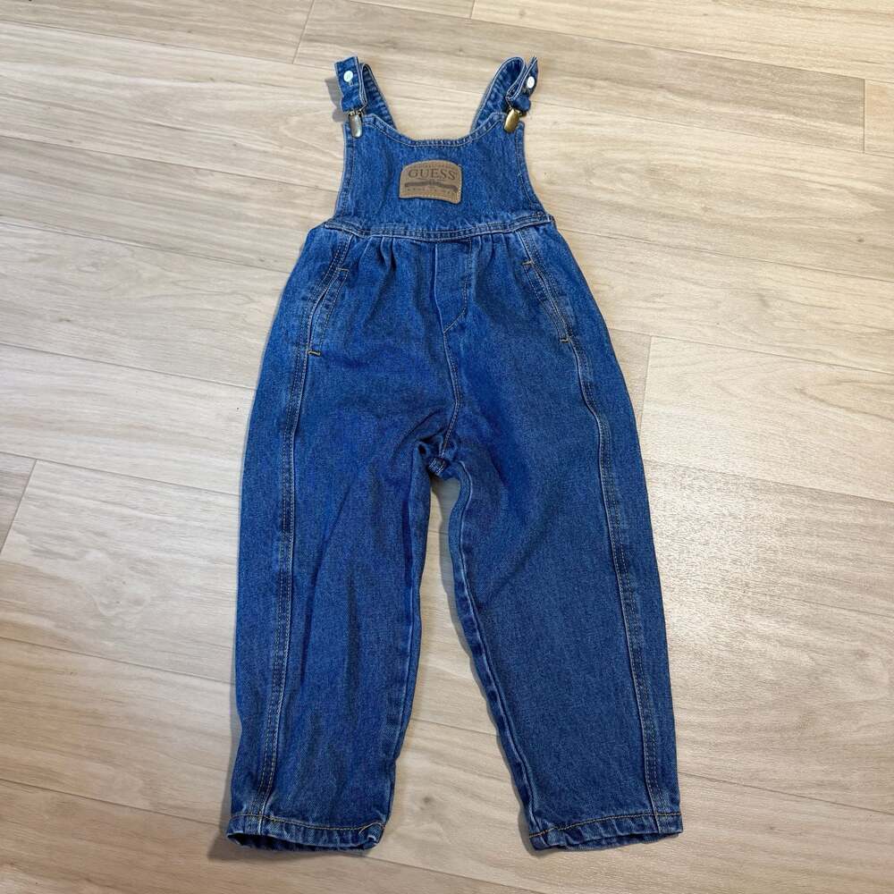 Vintage Guess USA Denim Overalls Size 5 Kids 90s Classic Logo Size 5T